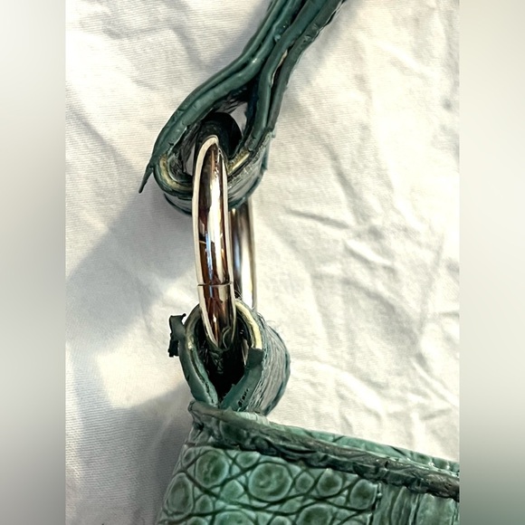 Sag Harbor Teal Crocodile-Embossed Women's Bag Purse - Picture 13 of 14